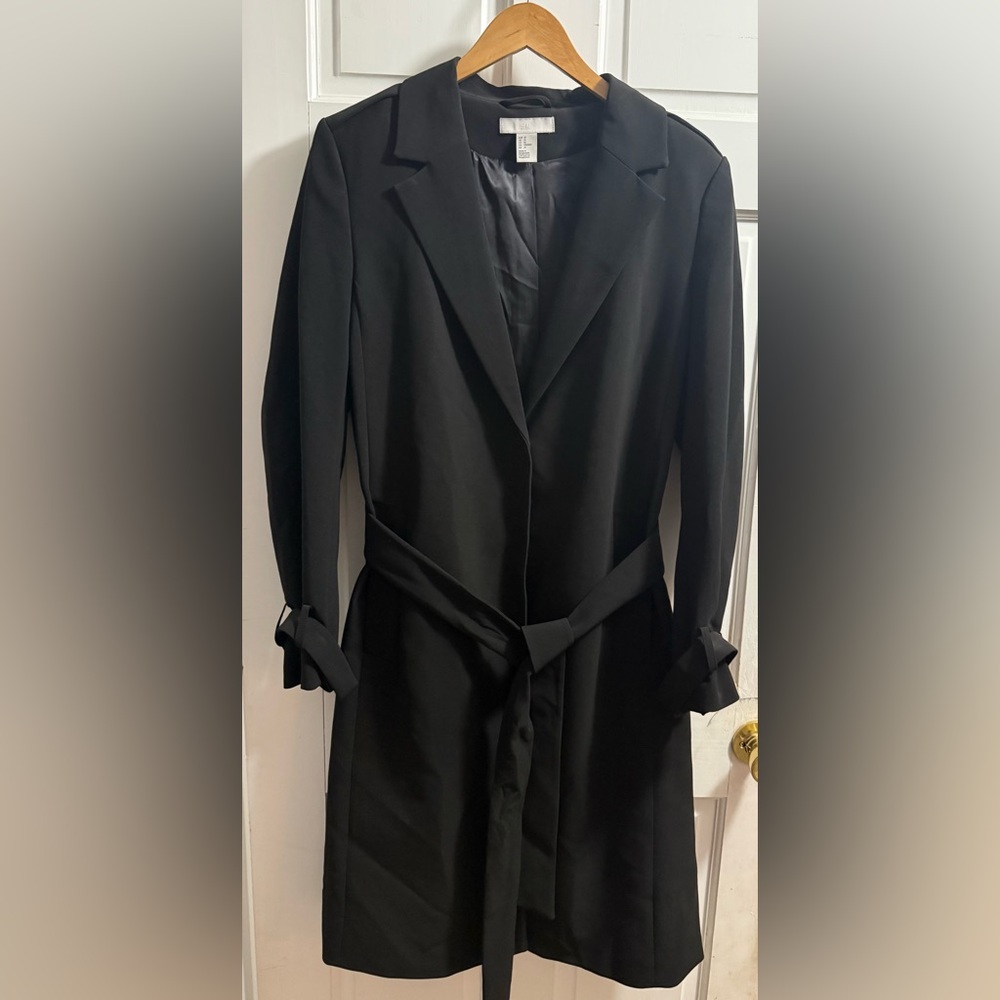 H&M Elegant Black Trench Coat